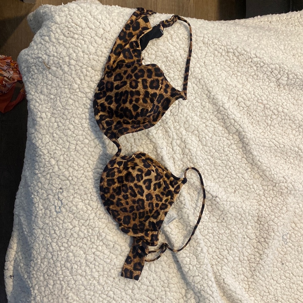 Good American leopard swimsuit top